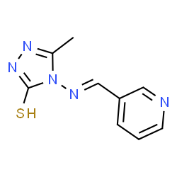 ChemSpider 2D Image | 5-Methyl-4-[(E)-(3-pyridinylmethylene)amino]-2,4-dihydro-3H-1,2,4-triazole-3-thione | C9H9N5S
