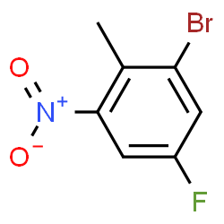 ChemSpider 2D Image | 1-Bromo-5-fluoro-2-methyl-3-nitrobenzene | C7H5BrFNO2