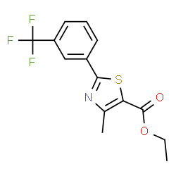 ChemSpider 2D Image | ethyl 4-methyl-2-(3-(trifluoromethyl)phenyl)thiazole-5-carboxylate | C14H12F3NO2S