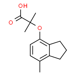 ChemSpider 2D Image | 2-[(2,3-Dihydro-7-methyl-1H-inden-4-yl)oxy]-2-methylpropanoic acid | C14H18O3