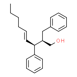 ChemSpider 2D Image | (2R,3S,4E)-2-Benzyl-3-phenyl-4-nonen-1-ol | C22H28O
