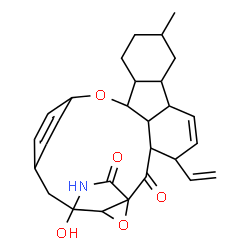 ChemSpider 2D Image | 21-Hydroxy-10-methyl-4-vinyl-15,23-dioxa-25-azaheptacyclo[19.2.2.2~16,19~.1~3,7~.0~1,22~.0~8,13~.0~14,28~]octacosa-5,16,18,26-tetraene-2,24-dione | C28H31NO5