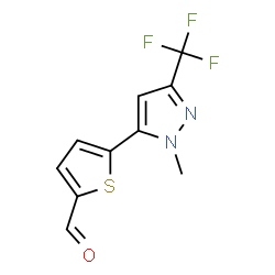 ChemSpider 2D Image | 5-[1-Methyl-3-(trifluoromethyl)pyrazol-5-yl]thiophene-2-carboxaldehyde | C10H7F3N2OS