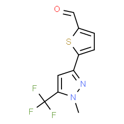 ChemSpider 2D Image | 5-[1-Methyl-5-(trifluoromethyl)pyrazol-3-yl]thiophene-2-carboxaldehyde | C10H7F3N2OS