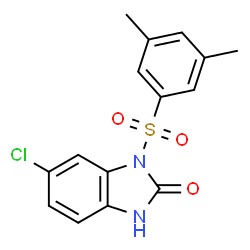 ChemSpider 2D Image | 6-Chloro-1-[(3,5-dimethylphenyl)sulfonyl]-1,3-dihydro-2H-benzimidazol-2-one | C15H13ClN2O3S