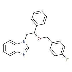 ChemSpider 2D Image | 1-{2-[(4-Fluorobenzyl)oxy]-2-phenylethyl}-1H-benzimidazole | C22H19FN2O