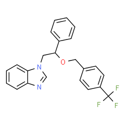ChemSpider 2D Image | 1-(2-Phenyl-2-{[4-(trifluoromethyl)benzyl]oxy}ethyl)-1H-benzimidazole | C23H19F3N2O