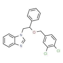 ChemSpider 2D Image | 1-{2-[(3,4-Dichlorobenzyl)oxy]-2-phenylethyl}-1H-benzimidazole | C22H18Cl2N2O