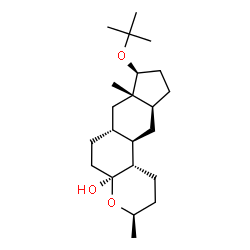 ChemSpider 2D Image | (3R,4aS,6aR,7aS,8S,10aS,11aR,11bS)-3,7a-Dimethyl-8-[(2-methyl-2-propanyl)oxy]tetradecahydroindeno[5,6-f]chromen-4a(1H)-ol | C22H38O3