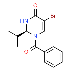 ChemSpider 2D Image | (2S)-1-Benzoyl-5-bromo-2-isopropyl-2,3-dihydro-4(1H)-pyrimidinone | C14H15BrN2O2