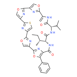 ChemSpider 2D Image | (20R,23S)-20-[(2R)-2-Butanyl]-23-isopropyl-26-methylene-16-phenyl-3,11,15,28-tetraoxa-7-thia-19,22,25,30,31,32,33,34-octaazahexacyclo[25.2.1.1~2,5~.1~6,9~.1~10,13~.1~14,17~]tetratriaconta-1(29),2(34),
4,6(33),8,10(32),12,14(31),16,27(30)-decaene-18,21,24-trione | C35H32N8O7S