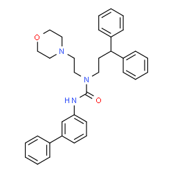 ChemSpider 2D Image | 3-(3-Biphenylyl)-1-(3,3-diphenylpropyl)-1-[2-(4-morpholinyl)ethyl]urea | C34H37N3O2