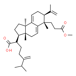 ChemSpider 2D Image | (2S)-2-[(3R,3aR,6S,7S,9bR)-7-Isopropenyl-6-(3-methoxy-3-oxopropyl)-3a,6,9b-trimethyl-2,3,3a,4,6,7,8,9b-octahydro-1H-cyclopenta[a]naphthalen-3-yl]-6-methyl-5-methyleneheptanoic acid | C32H48O4
