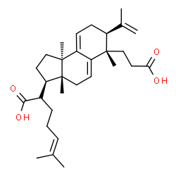 ChemSpider 2D Image | (2S)-2-[(3R,3aR,6S,7S,9bR)-6-(2-Carboxyethyl)-7-isopropenyl-3a,6,9b-trimethyl-2,3,3a,4,6,7,8,9b-octahydro-1H-cyclopenta[a]naphthalen-3-yl]-6-methyl-5-heptenoic acid | C30H44O4