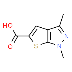 ChemSpider 2D Image | 1,3-Dimethyl-1H-thieno[2,3-c]pyrazole-5-carboxylic acid | C8H8N2O2S