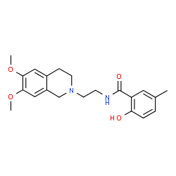 ChemSpider 2D Image | N-[2-(6,7-Dimethoxy-3,4-dihydro-2(1H)-isoquinolinyl)ethyl]-2-hydroxy-5-methylbenzamide | C21H26N2O4