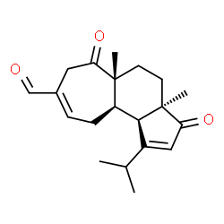 ChemSpider 2D Image | (3aR,5aR,10aR,10bR)-1-Isopropyl-3a,5a-dimethyl-3,6-dioxo-3,3a,4,5,5a,6,7,10,10a,10b-decahydrocyclohepta[e]indene-8-carbaldehyde | C20H26O3
