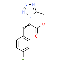ChemSpider 2D Image | 3-(4-Fluorophenyl)-2-(5-methyl-1H-tetrazol-1-yl)acrylic acid | C11H9FN4O2