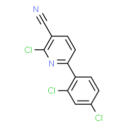 ChemSpider 2D Image | 2-Chloro-6-(2,4-dichlorophenyl)nicotinonitrile | C12H5Cl3N2