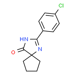 ChemSpider 2D Image | 2-(4-Chlorphenyl)-1,3-diazaspiro[4.4]non-1-en-4-on | C13H13ClN2O