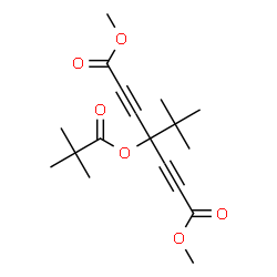 ChemSpider 2D Image | Dimethyl 4-[(2,2-dimethylpropanoyl)oxy]-4-(2-methyl-2-propanyl)-2,5-heptadiynedioate | C18H24O6