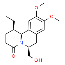 ChemSpider 2D Image | (1R,6S,11bR)-1-Ethyl-6-(hydroxymethyl)-9,10-dimethoxy-1,2,3,6,7,11b-hexahydro-4H-pyrido[2,1-a]isoquinolin-4-one | C18H25NO4