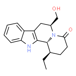 ChemSpider 2D Image | (1R,6S,12bR)-1-Ethyl-6-(hydroxymethyl)-2,3,6,7,12,12b-hexahydroindolo[2,3-a]quinolizin-4(1H)-one | C18H22N2O2