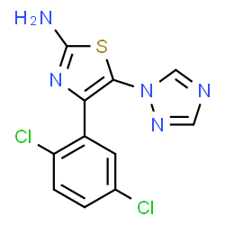 ChemSpider 2D Image | 4-(2,5-Dichlorophenyl)-5-(1H-1,2,4-triazol-1-yl)-1,3-thiazol-2-amine | C11H7Cl2N5S