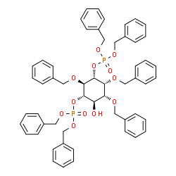 ChemSpider 2D Image | Tetrabenzyl (1S,2R,3R,4R,5R,6R)-2,4,5-tris(benzyloxy)-6-hydroxy-1,3-cyclohexanediyl bis(phosphate) | C55H56O12P2