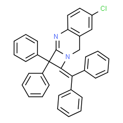 ChemSpider 2D Image | 6-Chloro-1-(diphenylmethylene)-2,2-diphenyl-2,8-dihydro-1H-azeto[2,1-b]quinazoline | C35H25ClN2