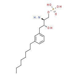 ChemSpider 2D Image | (2S,3R)-2-Amino-3-hydroxy-4-(3-octylphenyl)butyl dihydrogen phosphate | C18H32NO5P