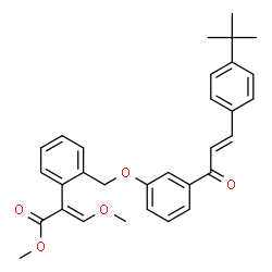 ChemSpider 2D Image | Methyl (2E)-3-methoxy-2-{2-[(3-{(2E)-3-[4-(2-methyl-2-propanyl)phenyl]-2-propenoyl}phenoxy)methyl]phenyl}acrylate | C31H32O5