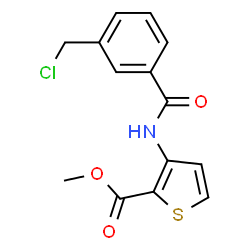 ChemSpider 2D Image | Methyl 3-([3-(Chloromethyl)Benzoyl]Amino)Thiophene-2-Carboxylate | C14H12ClNO3S