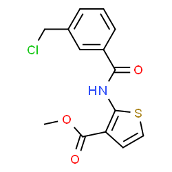 ChemSpider 2D Image | Methyl 2-([3-(Chloromethyl)Benzoyl]Amino)Thiophene-3-Carboxylate | C14H12ClNO3S