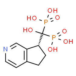 ChemSpider 2D Image | [(7R)-6,7-Dihydro-5H-cyclopenta[c]pyridin-7-yl(hydroxy)methylene]bis(phosphonic acid) | C9H13NO7P2