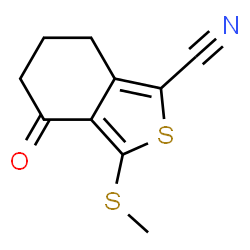 ChemSpider 2D Image | 3-(METHYLTHIO)-4-OXO-4,5,6,7-TETRAHYDRO-2-BENZOTHIOPHENE-1-CARBONITRILE | C10H9NOS2