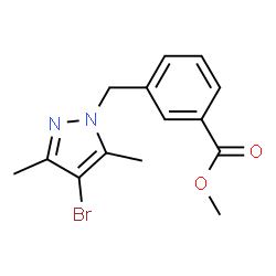 ChemSpider 2D Image | METHYL 3-[(4-BROMO-3,5-DIMETHYL-1H-PYRAZOL-1-YL)METHYL]BENZOATE | C14H15BrN2O2