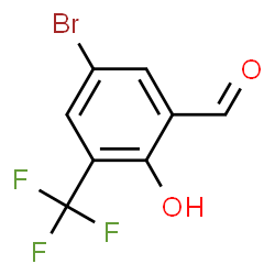 ChemSpider 2D Image | 5-Bromo-2-hydroxy-3-(trifluoromethyl)benzaldehyde | C8H4BrF3O2