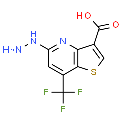 ChemSpider 2D Image | 5-Hydrazino-7-(trifluoromethyl)thieno[3,2-b]pyridine-3-carboxylic acid | C9H6F3N3O2S