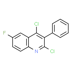 ChemSpider 2D Image | 2,4-Dichloro-6-fluoro-3-phenylquinoline | C15H8Cl2FN