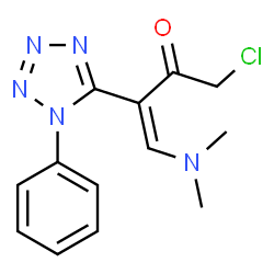 ChemSpider 2D Image | (3Z)-1-Chloro-4-(dimethylamino)-3-(1-phenyl-1H-tetrazol-5-yl)-3-buten-2-one | C13H14ClN5O