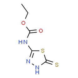 ChemSpider 2D Image | ethyl 5-mercapto-1,3,4-thiadiazol-2-ylcarbamate | C5H7N3O2S2