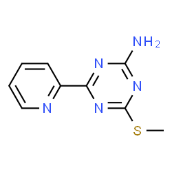 ChemSpider 2D Image | 4-(methylthio)-6-pyridin-2-yl-1,3,5-triazin-2-amine | C9H9N5S