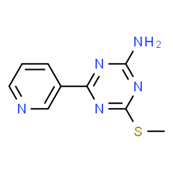 ChemSpider 2D Image | 4-(methylthio)-6-pyridin-3-yl-1,3,5-triazin-2-amine | C9H9N5S