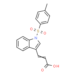 ChemSpider 2D Image | 3-{1-[(4-Methylphenyl)sulfonyl]-1H-indol-3-yl}acrylic acid | C18H15NO4S