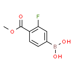 ChemSpider 2D Image | 3-Fluoro-4-methoxycarbonylphenylboronic acid | C8H8BFO4