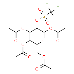 ChemSpider 2D Image | 1,3,4,6-Tetra-O-acetyl-2-O-[(trifluoromethyl)sulfonyl]hexopyranose | C15H19F3O12S