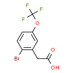 ChemSpider 2D Image | 2-Bromo-5-(trifluoromethoxy)phenylacetic acid | C9H6BrF3O3