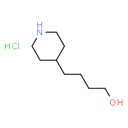 ChemSpider 2D Image | 4-(Piperidin-4-yl)butan-1-ol hydrochloride | C9H20ClNO