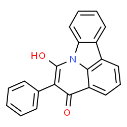 ChemSpider 2D Image | 6-Hydroxy-5-phenyl-4H-pyrido[3,2,1-jk]carbazol-4-one | C21H13NO2